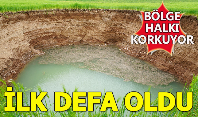 Buğday tarlasında obruk oluştu