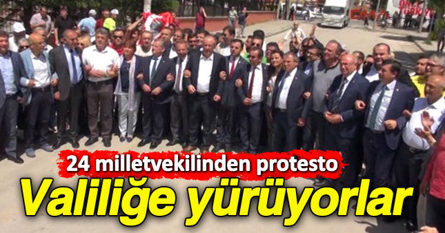 CHP'li vekillerin protesto yürüyüşü valiliğe dayandı