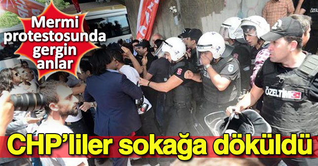 CHP'lilerin mermi protestosunda olay çıktı