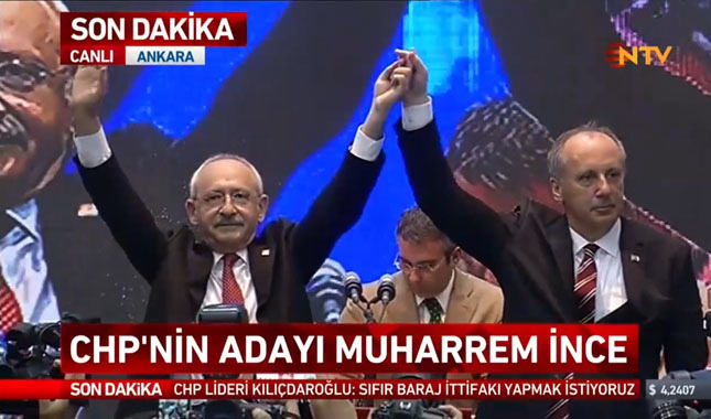 CHP'nin Cumhurbaşkanı adayı Muharrem İnce canlı yayında