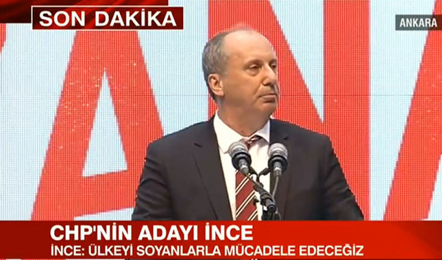 CHP'nin Cumhurbaşkanı adayı Muharrem İnce'nin ilk açıklaması konuşması