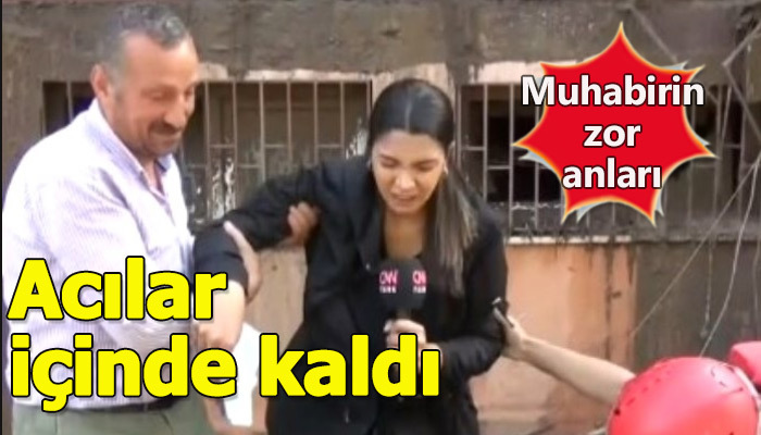 CNN Türk muhabiri canlı yayında düştü