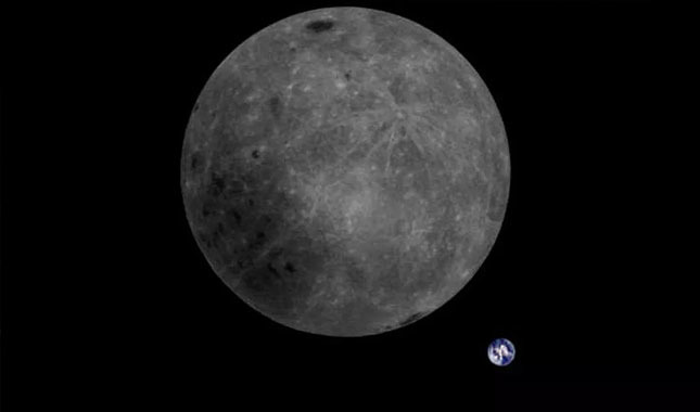 Çin uydusundan ay ve dünya görüntüsü paylaşımı