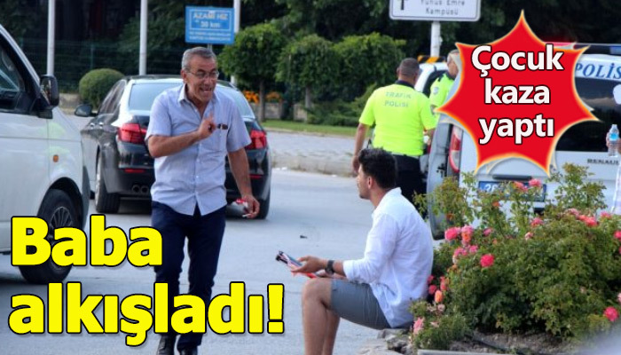 Çocuğuna kızan baba sinirden alkış tuttu!