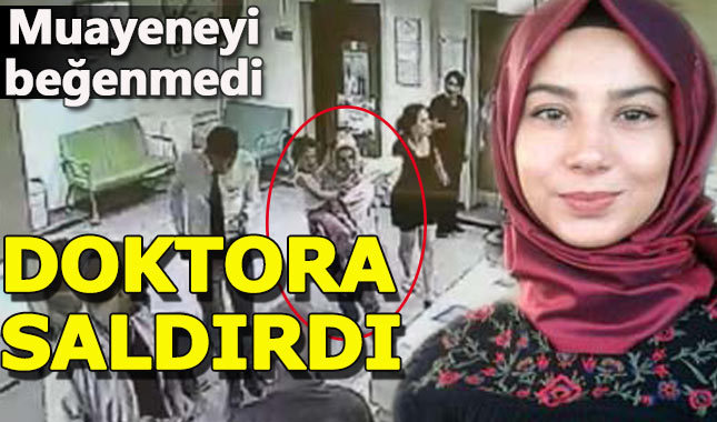 Çocuğunu muayene eden doktoru saçından sürükledi