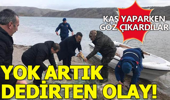 Çoğalması için gölete bırakılan balıkları avladılar