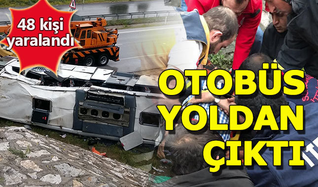 Çorum'da yolcu otobüsü köprüden uçtu