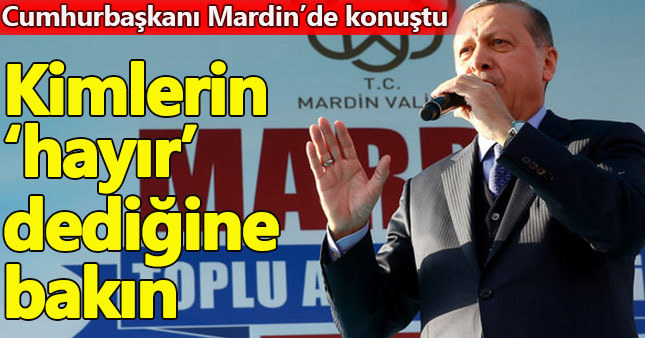 Cumhurbaşkanı Erdoğan Mardin'de konuştu