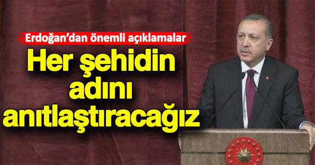 Cumhurbaşkanı Erdoğan, şehitleri anma programında konuştu