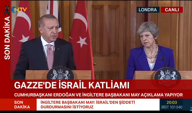 Cumhurbaşkanı Erdoğan ve İngiltere Başbakanı May canlı yayında