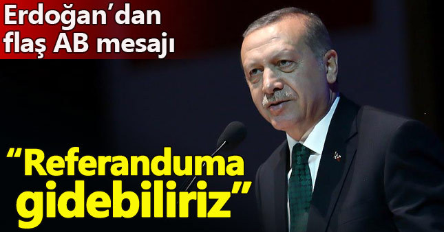 Cumhurbaşkanı Erdoğan'dan AB mesajı: Referanduma gidebiliriz