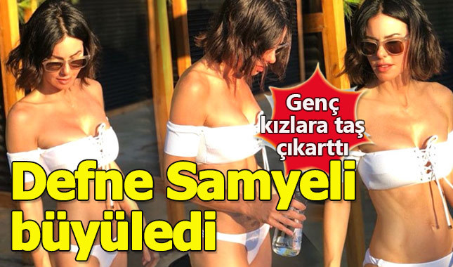 Defne Samyeli beyaz bikinisiyle büyüledi