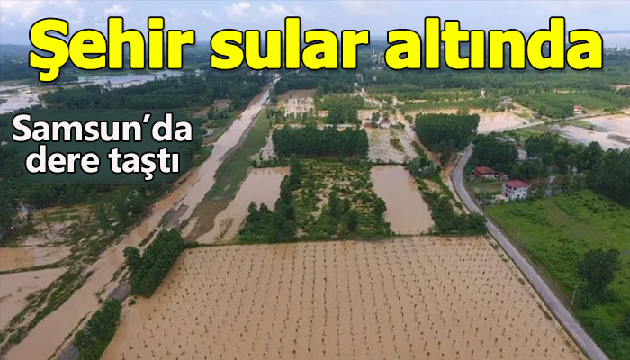Dere taştı ilçe sular altın
