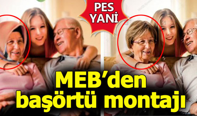 Ders kitaplarına 'başörtü photoshopu'	