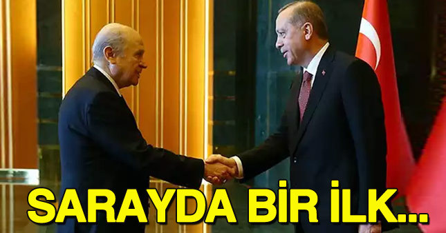 Devlet Bahçeli ilk kez kutlama için Cumhurbaşkanlığı Sarayı'nda