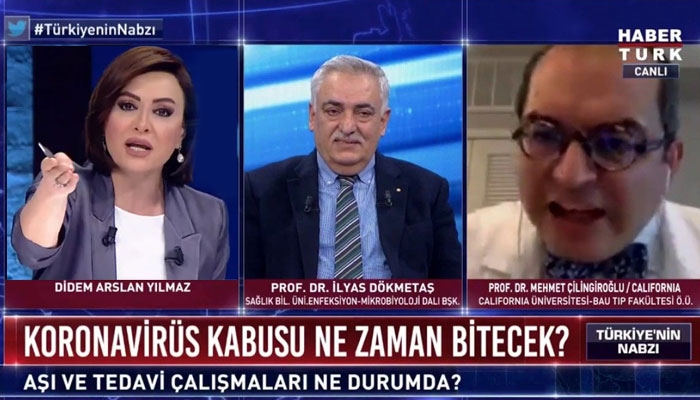 Habertürk'te doktor yayını terk etti, sunucu kalem fırlattı
