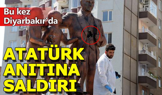 Diyarbakır'da Atatürk Anıtı'na çekiçle saldıran şahıs yakalandı