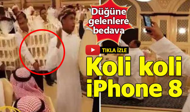 Düğüne gelenlere iPhone 8 dağıtıldı