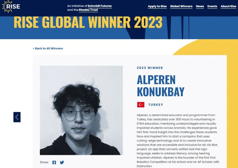 ‘Dünyanın En Etkili 100 Genci' listesinde Türk lise öğrencisi