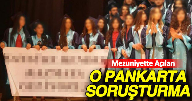 Ege Üniversitesi'nde gerçekleşen mezuniyet törenine açılan pankart için soruşturma açıldı