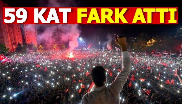 Ekrem İmamoğlu, Binali Yıldırım'a 59 kat fark attı