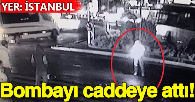 El yapımı patlayıcıyı caddeye atıp kaçtı