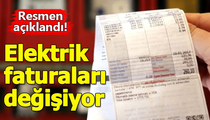Elektrik faturaları sadeleştirilecek