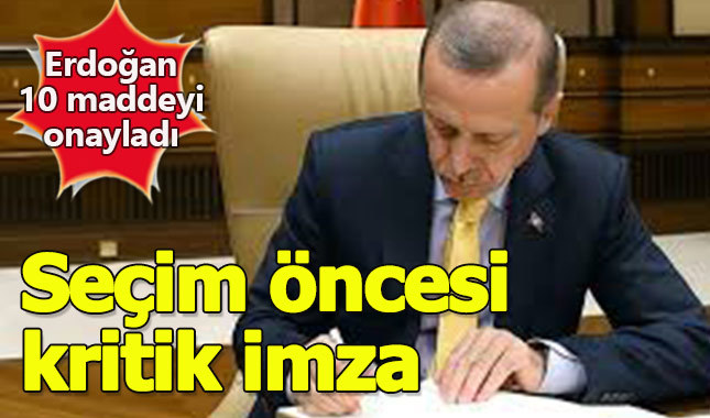 Erdoğan 10 maddelik uyum yasası paketini onayladı