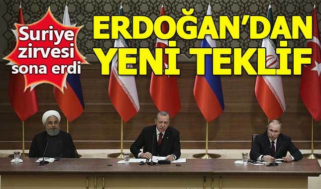 Erdoğan, Putin ve Ruhani'den ortak Suriye açıklaması