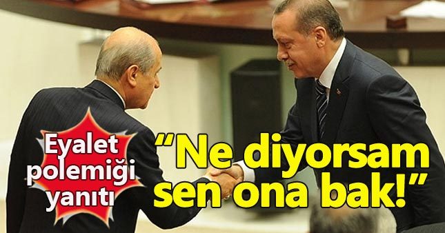 Erdoğan'dan Bahçeli'ye 'eyalet' yanıtı: Ben ne diyorsam sen ona bak