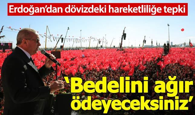 Erdoğan'dan döviz tepkisi: Bedelini ağır ödeyeceksiniz