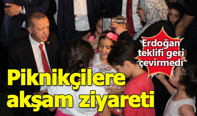 Erdoğan'dan piknikçilere akşam ziyareti