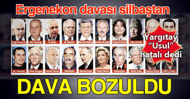 Ergenekon davası usulden bozuldu