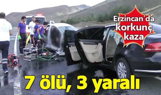 Erzincan'da feci kaza: 7 ölü, 3 yaralı