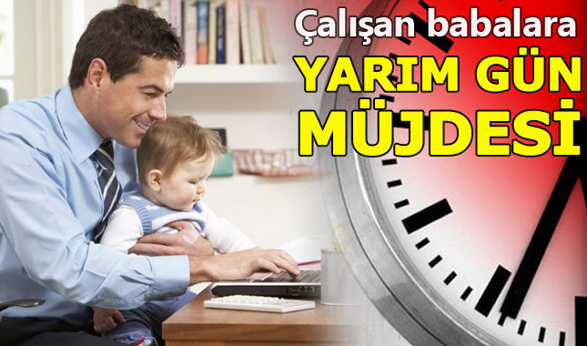 Eşi doğum yapan erkek yarım gün çalışabilecek