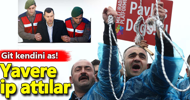 Eski Yaver Ali Yazıcı ve Menfez Paşa'sı Kuzu'ya ipli protesto
