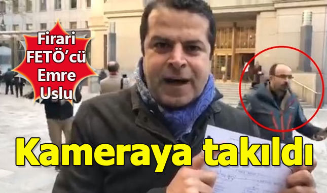 Firari FETÖ'cü Emre Uslu, Cüneyt Özdemir'in kamerasına takıldı