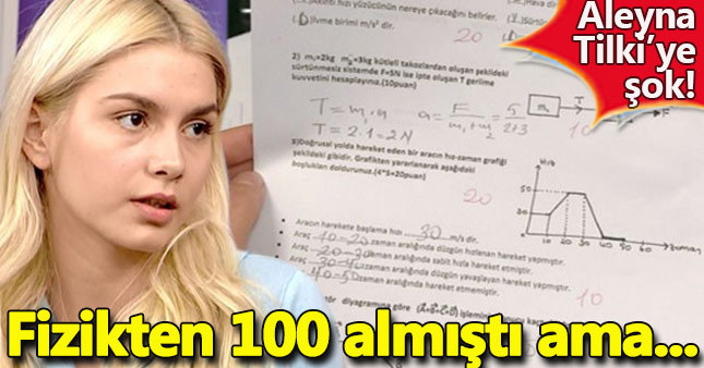 Fizikten 100 alan Aleyna'ya kötü haber