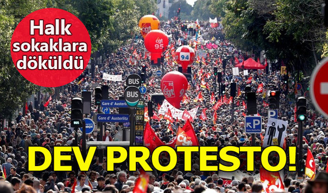 Fransa'daki yeni çalışma yasasına dev protesto