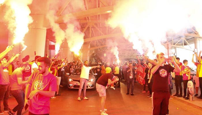 Galatasaray'a Ankara'da coşkulu karşılama