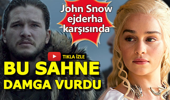 Game of Thrones'un yeni bölümünde John Snow ejderha karşısında