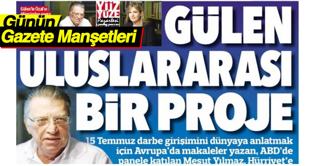 Gazete manşetleri 3 Ekim 2016 Pazartesi