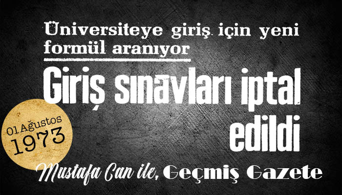 Giriş sınavları iptal edildi