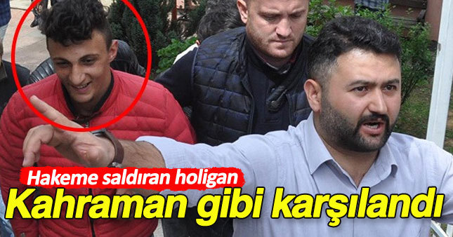 Hakeme saldıran holiganı böyle karşıladılar