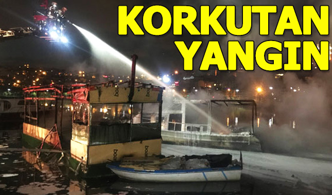 Haliç'te korkutan yangın
