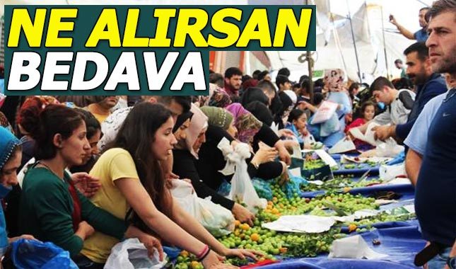 Hayırsever iş adamı pazardaki ürünleri bedavaya dağıttı