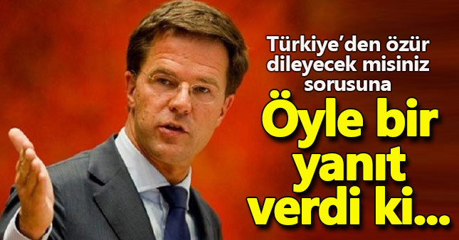 Hollanda Başbakanı'ndan özür açıklaması