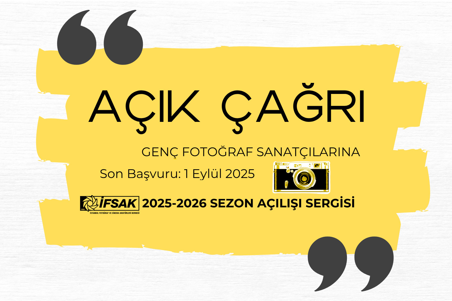 İFSAK'TAN 2025 – 2026 SEZON AÇILIŞI SERGİSİ İÇİN GENÇLERE ÇAĞRI