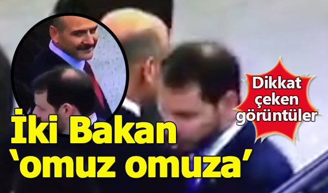 İki bakanın omuz çarpışması tartışma yarattı