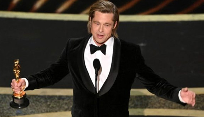 İlk Oscar'ını alan Brad Pitt'ten Donald Trump'a gönderme